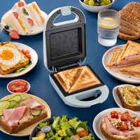Machine à sandwich électrique compacte avec verrouillage sécurisé, résistante à la chaleur, boîtier froid au toucher et voyant lumineux, idéale pour les matins pressés