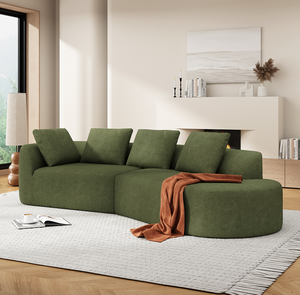 Modern Curved Sectional <b>Sofa</b> with High-Density Fully Compressed <b>Sponge</b> and Chaise Lounge - Product Image 6