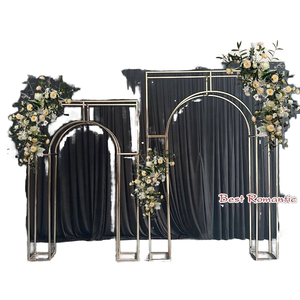 OUGE BC-080802 Soporte de Metal Dorado para Arco de Boda, Estilo Clásico, 5-6 pies x 7-8 pies, Desmontable, Decoración para Eventos de Boda, Flores - Product Image 1