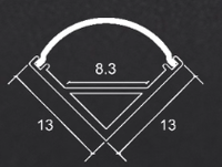 13*13mm carré extrudé angle de 90 degrés blanc LED anodisé aluminium profil canal armoire cuisine lumière