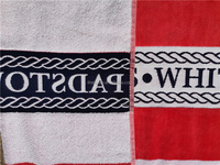Red Stripe 100% Cotton Modern Eco-Friendly Beach Towels Custom Logo Comfortable Jacquard Large Sand Free