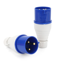 Connecteur de prise mâle/femelle en laiton portable 3x32A IP44 avec boîtier en PP, 3 pôles, 220-240V, industriel, extérieur