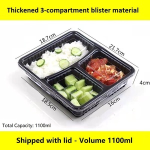 Hộp Ăn Trưa dùng một lần microwavable 3 4 5 hộp thức ăn nhanh ba bốn năm lưới lấy đi hộp cao cấp nhiều ngăn đặt - Product Image 6