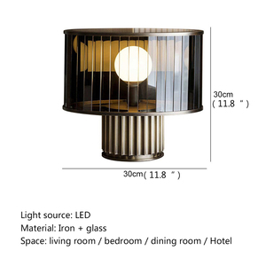 Lampada da Tavolo LED Moderna e Creativa, Illuminazione Decorativa Rotonda da Comodino in Vetro Colorato - Product Image 6