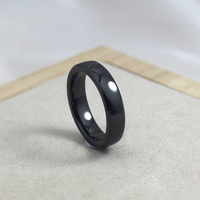 Bague intelligente en céramique noire brillante de 5 mm avec logo personnalisé, carte de visite numérique NFC NTAG213, stock d'usine pour le stockage d'informations
