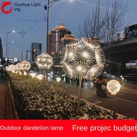 Lampe de pissenlit à LED IP65 Boule lumineuse carrée Lampe de roseau à fibre optique Jardin extérieur Parcs Pelouses Décorations de Noël Paysage Lumières LED