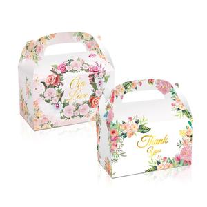 Chất Lượng Cao Hoa Gói Snack Hộp Giấy Màu Hồng Trắng Đảng Ủng hộ Điều Trị Cho Đám Cưới Đôi Bên Cầm Tay Hộp Cho Kẹo - Product Image 4