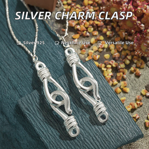 Weiji Fermoir connecteur unique à double anneau en argent sterling 925, 7,4*30,8 mm, motif point d'interrogation, pour composants de bijoux - Product Image 2