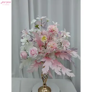 Wedding Table Centerpieces Decoration Artificial Flowers and Plants Purple Flower Ball Home Party Event Vase Decoration.