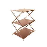 Étagère suspendue pliable à 3 niveaux pour le rangement, portable, multifonctionnelle, pour le camping en plein air, imperméable, en aluminium, meubles de plage d'extérieur
