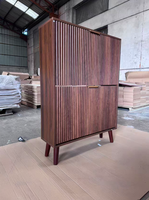 Meuble à chaussures pliable minimaliste et moderne pour salon, entrée de maison, couloir, en bois massif, avec rangement et présentoir