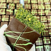 Authentique Chocolat Pistache de Dubaï, Fait Main, Tablette de Chocolat Noir Croustillant, Saveur Noël, au Beurre de Cacao, 100g 200g