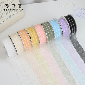 2025 Sinowrap mới lưới hoa Ribbon 3.8cm * 15y thiết kế độc đáo rắn màu sắc trang trí quà Tặng băng bán buôn Ngày Valentine - Product Image 4