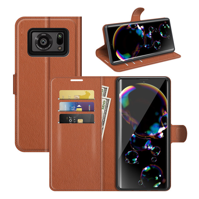 Fashion Simple Pure Color PU Leather+TPU Shockproof Anti-fall Litchi Grain Phone Case For Sharp Aquos R6