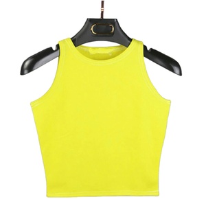 Orns — t-shirt court moulant extensible pour femmes, tricot sans manches, coupe ajustée asymétrique, noir, nouvelle collection, 2021 - Product Image 1