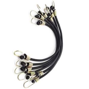 Многоцветный черный 4 мм эластичный шнур 10 дюймов шнур с крюком для багажа уличный кемпинг для использования XHR005 - Product Image 1