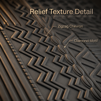 En stock, panneau mural en MDF sculpté CNC, relief géométrique, noir, relief 3D, panneau décoratif en bois, découpable, revêtement mural intérieur