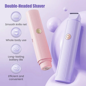 Depiladora Eléctrica 2 en 1 para Mujer, Depiladora de Doble Cabezal para Área Íntima + Uso en Todo el Cuerpo, Maquinilla de Afeitar Recargable Inalámbrica para Axilas - Product Image 2