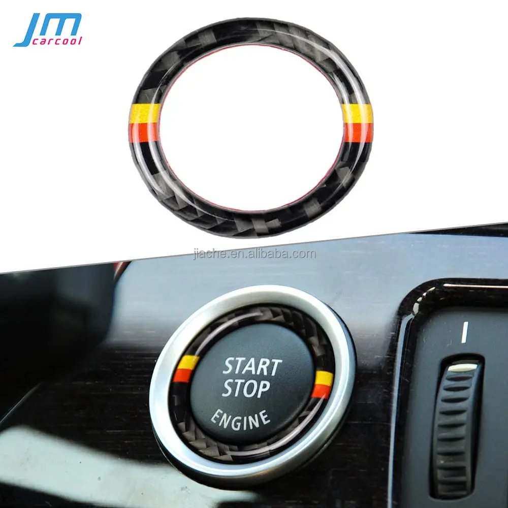 Koolstofvezel Auto Motor Start Stop Knop Ring Trim Frame Voor Bmw 3 Serie E90 E92 E93 E89 Z4 2009-2012 Auto Accessoires