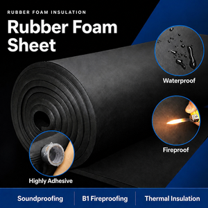 Matériau d'isolation thermique en mousse de nitrile à cellules fermées Walda Elastomeric, noir, pour tuyaux, rouleaux de feuilles d'isolation en mousse de caoutchouc - Product Image 3