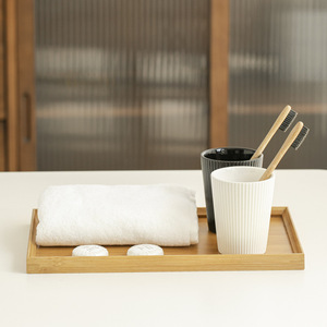 Bamboo <b>Tray</b> Rectangle Medium Size Natural Wood Color Polished Finish Multi Purpose <b>Storage</b> For Bathroom Toilet Countertop - Product Image 4