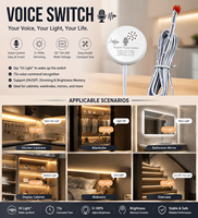 Interrupteur à commande vocale DC12V 24V, contrôleur de variateur LED pour armoire, meuble, éclairage LED en bande