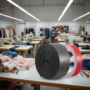 Bande auto-agrippante noire et rouge 2 po x 15 pi, double face, pour accessoires vestimentaires - Product Image 2