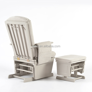 Muebles para cuarto de bebé, sillón mecedora reclinable con base de tela y madera. - Product Image 3