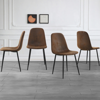 Mobilier de salle à manger moderne et luxueux Chaises d'appoint rembourrées de style médiéval à 4 sièges Ensemble table et chaises en métal bois MDF