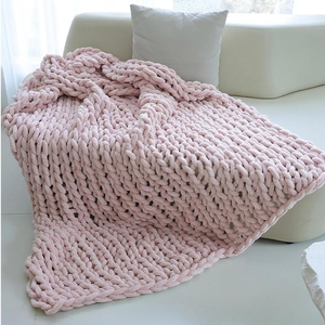 Prix de gros bon marché <span class=keywords><strong>Couverture</strong></span> confortable en tricot câblé pour canapé-lit Offre Spéciale d'hiver <span class=keywords><strong>Couverture</strong></span> en chenille en tricot épais - Product Image 2