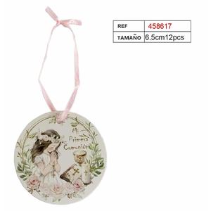 Étiquettes suspendues pour la première communion, 6,5 cm, 12 pièces, décoration de fête en papier pour filles, pour enfants - Product Image 1