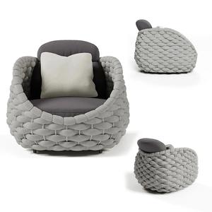 عرض خاص: طقم أريكة خارجية منسوجة بالحبال للفنادق والحدائق، طقم أريكة خارجية من الألومنيوم - Product Image 6