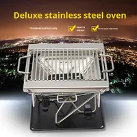Barbecue pliable de camping en plein air, en acier inoxydable, poêle à bois portable, foyer, barbecue multifonctionnel, chauffage, modèle BATU