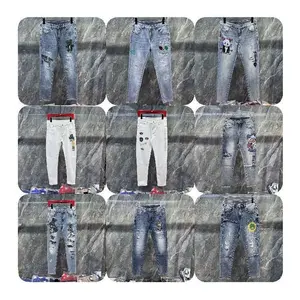 Jeans masculinos 2024 moda por atacado jeans elásticos para homens venda quente jeans masculinos de alta qualidade