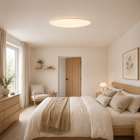 Plafonnier LED à lumière blanc chaud doux avec boîtier en ABS PC à surface lisse pour la décoration intérieure de chambre à coucher