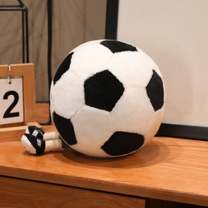 Peluche ballon de football avec visage émotionnel, jouet en peluche doux et mignon, ballon de sport souriant, rembourrage en coton PP, cadeau à câliner, Été 2026 - Product Image 2