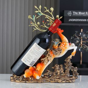 Ornement créatif de casier à vin rouge de wapiti, ornement de cave à vin de salon, ornement de luxe léger moderne, cadeau haut de gamme. - Product Image 4