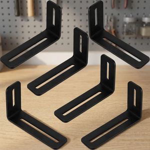Support d'étagère en métal à fente noire en forme de L réglable à 90 degrés de la marque <span class=keywords><strong>SKYD</strong></span> - Product Image 2