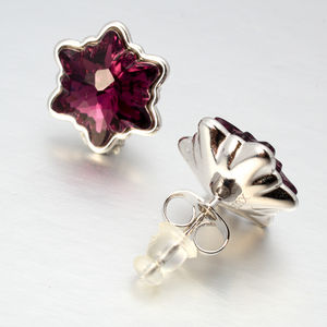 Boucles d'oreilles papillon en cristal de haute qualité, grandes, en argent sterling plaqué or, style bohème, avec griffes de chandelier et strass - Product Image 3