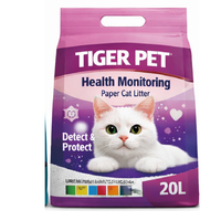 Litière pour chat avec suivi de santé 20L – Granulés de papier à changement de couleur pour surveiller la santé urinaire, l'équilibre du pH et les signes d'infection