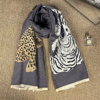 Écharpe d'hiver chaude et épaisse en jacquard, style « Old Money », imprimé léopard, toucher cachemire, pour femme, luxe et élégance, commande en gros