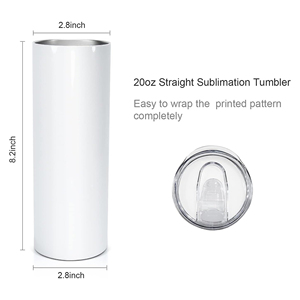 USA Warehouse 20oz Stainless Steel <b>Insulated</b> Blank Straight Sublimation Tumbler With Lid - Product Image 3