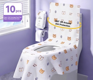 Fundas Desechables Impermeables Blancas para Asiento de Inodoro, Juego de Fundas Individuales para Viaje - Product Image 1