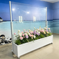 Rampe en verre rétractable universelle portable avec jardinière, anti-UV, étanche, vision panoramique, verre assemblé transparent