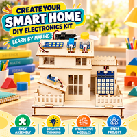 Kit de démarrage STEM Zetok Maison en bois pour enfants de 8 ans et plus, 16 leçons, pour l'apprentissage des capteurs DIY pour maison intelligente programmable par code visuel