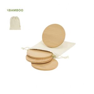 Juego de 4 Posavasos Redondos de Bambú de 7 cm de Diámetro con Logotipo Grabado Personalizado al por Mayor, Accesorios para Bar, Vino, Hotel, Restaurante y Cocina - Product Image 5