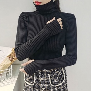 Maglione da Donna Personalizzato a Collo Alto, Pullover di Alta Qualità, Maglia Basic a Maniche Lunghe - Product Image 2