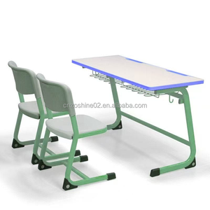 Bureau et <span class=keywords><strong>banc</strong></span> double Zoshine modernes en métal durable pour étudiants, idéal pour les salles de classe du collège et du lycée, et les bureaux. - Product Image 2
