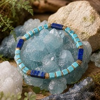 Bracelet tendance en pierres naturelles (Lapis Lazuli, Turquoise, Hématite) avec perles, pour hommes et femmes, bijoux de mariage