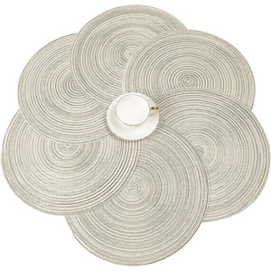 Napperons ronds tissés en cercle de coton Style coréen traditionnel Accents de table en papier imperméable pour les mariages - Product Image 2